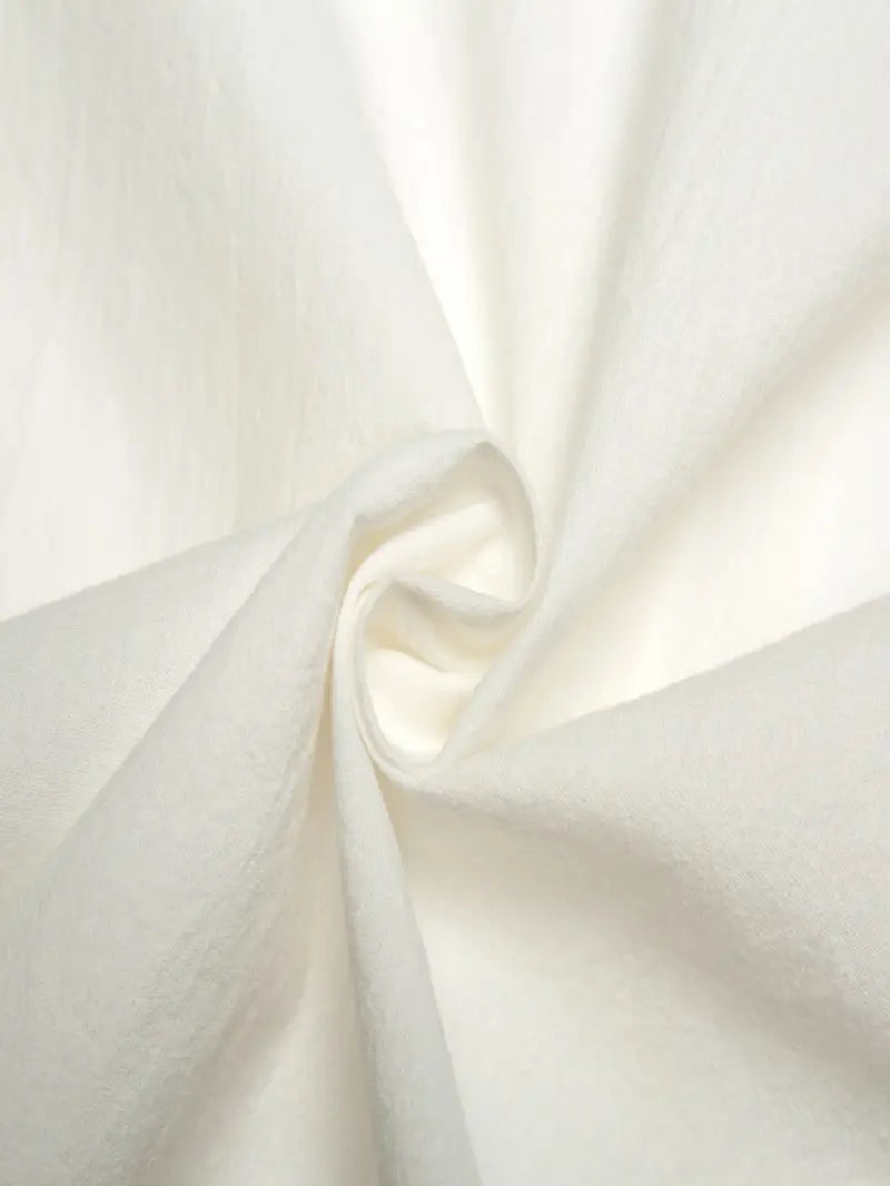 Langärmliges Leinenhemd mit Mandarinkragen und Knopfleiste