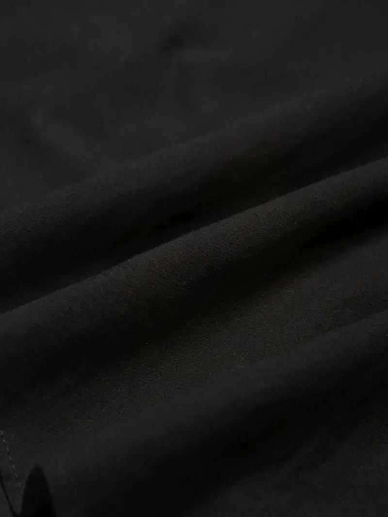 Langärmliges Leinenhemd mit Mandarinkragen und Knopfleiste