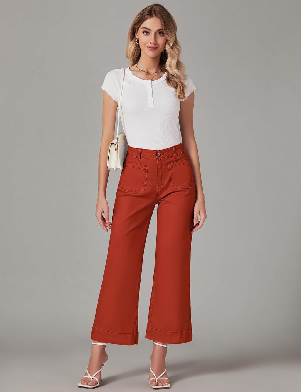 Women's wide-leg jeans, stylish high-waisted flared jeans