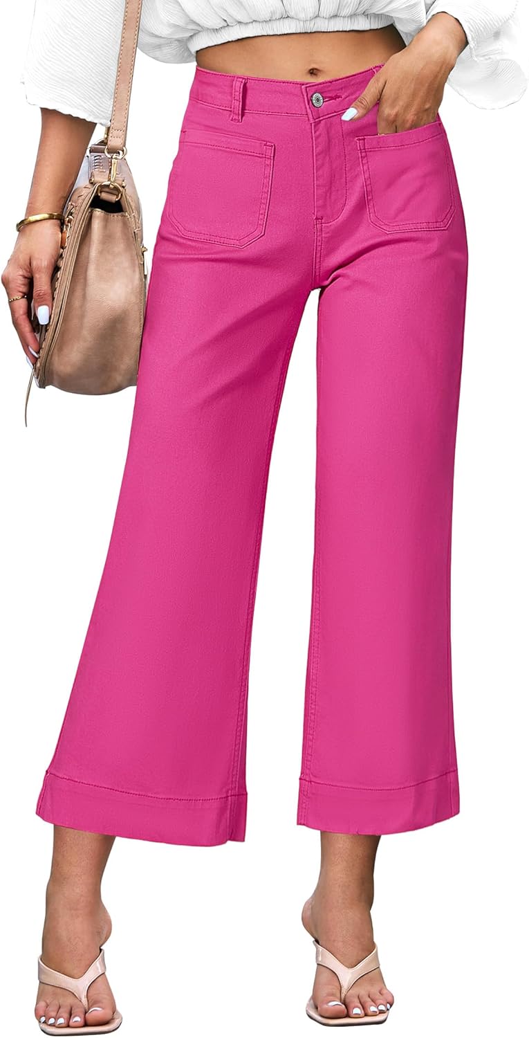 Women's wide-leg jeans, stylish high-waisted flared jeans
