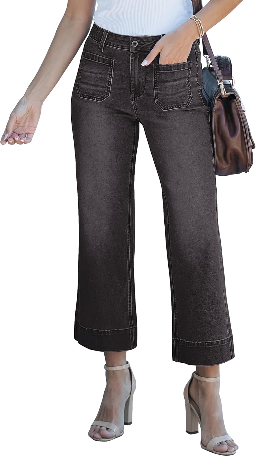 Women's wide-leg jeans, stylish high-waisted flared jeans