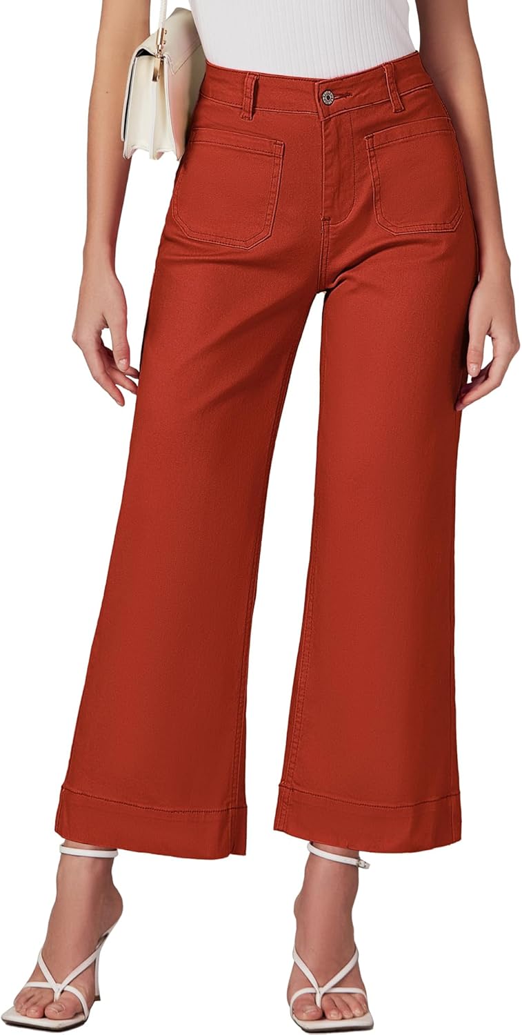 Women's wide-leg jeans, stylish high-waisted flared jeans