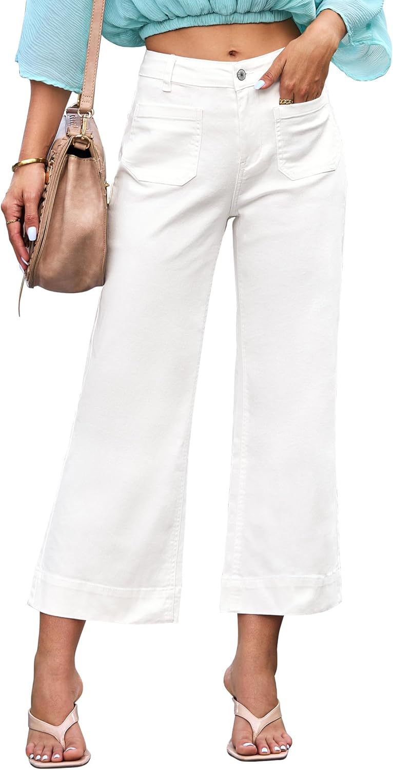 Women's wide-leg jeans, stylish high-waisted flared jeans
