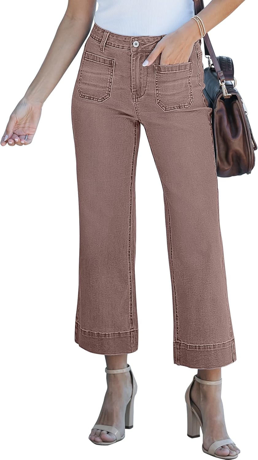 Women's wide-leg jeans, stylish high-waisted flared jeans