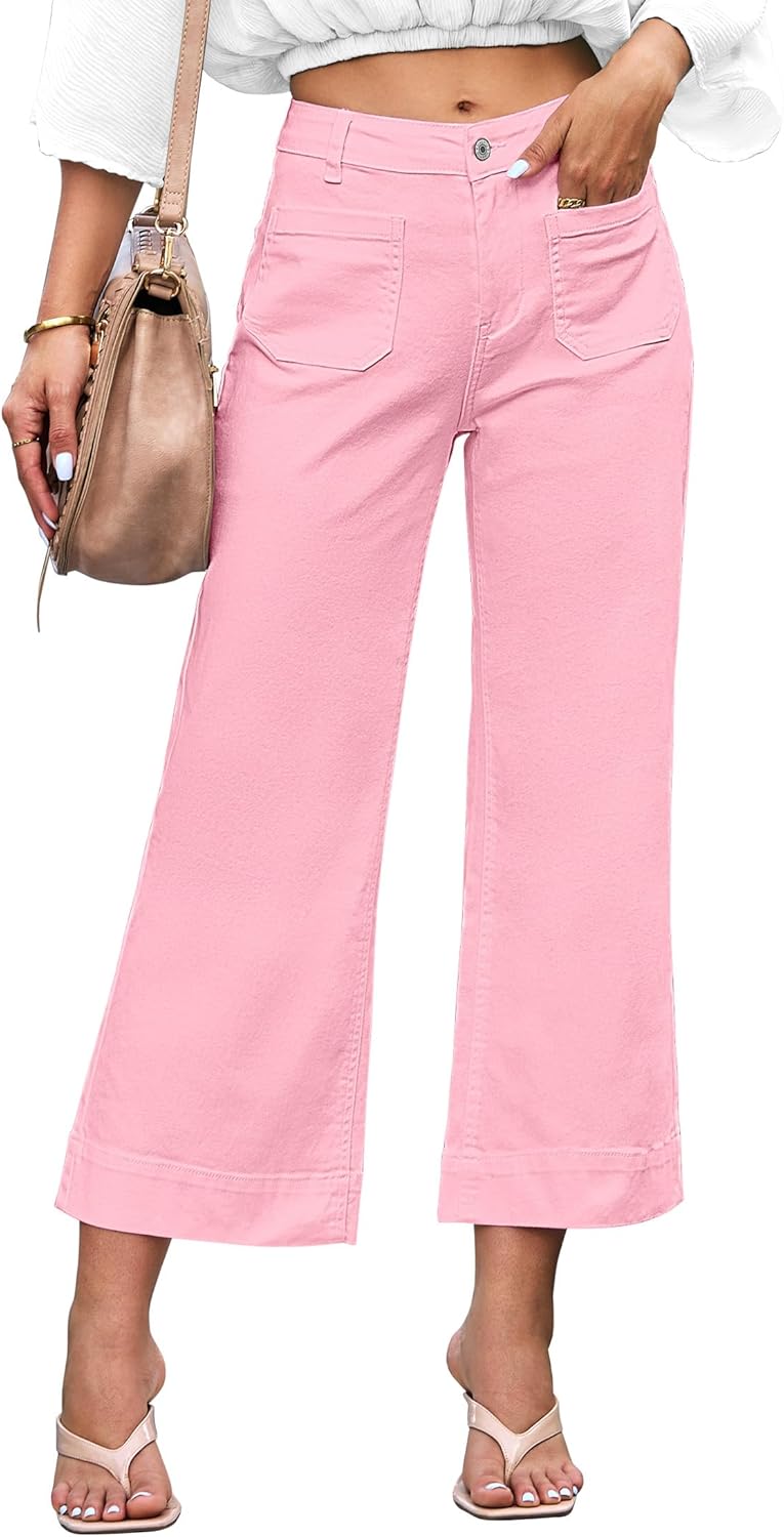 Women's wide-leg jeans, stylish high-waisted flared jeans