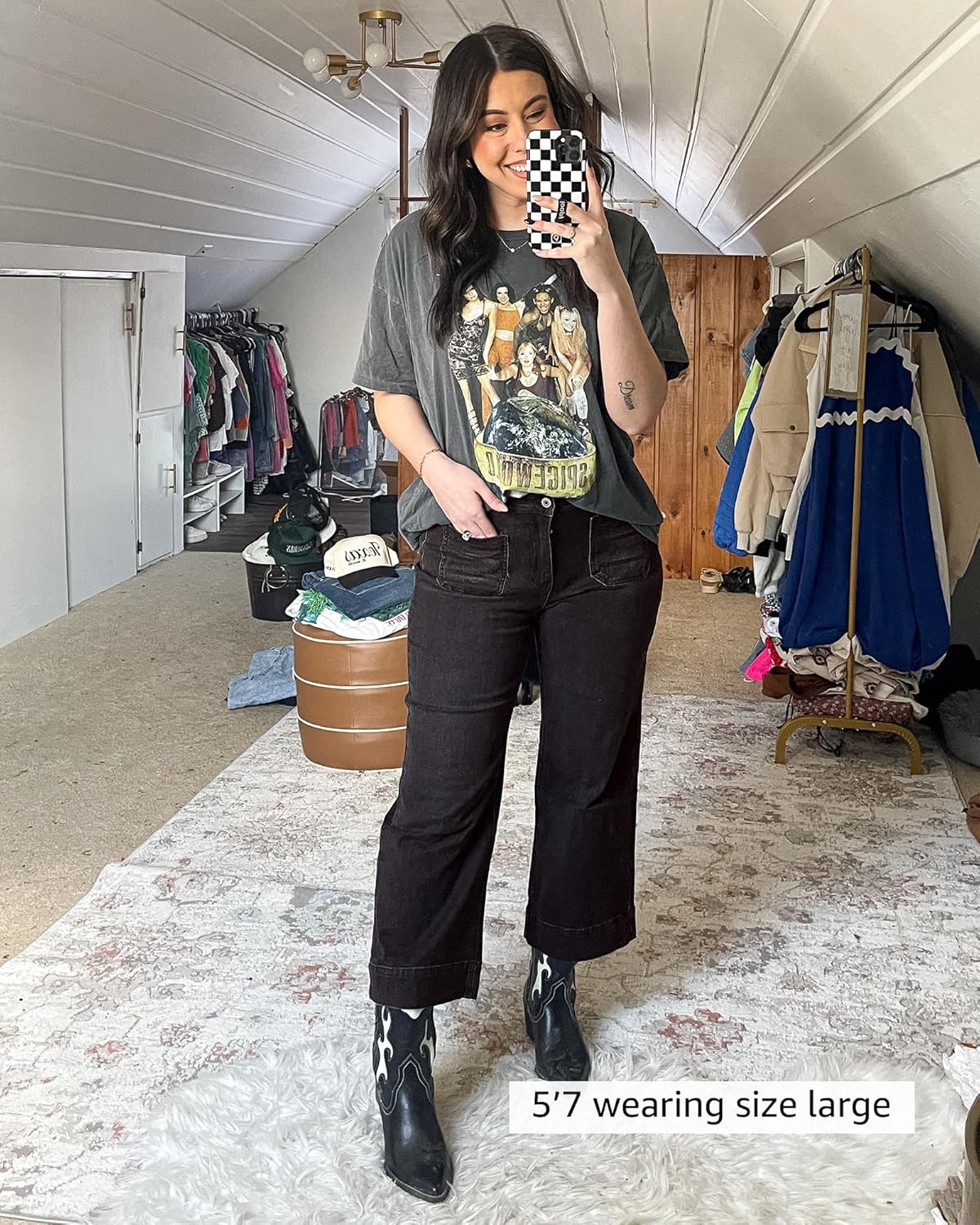 Women's wide-leg jeans, stylish high-waisted flared jeans