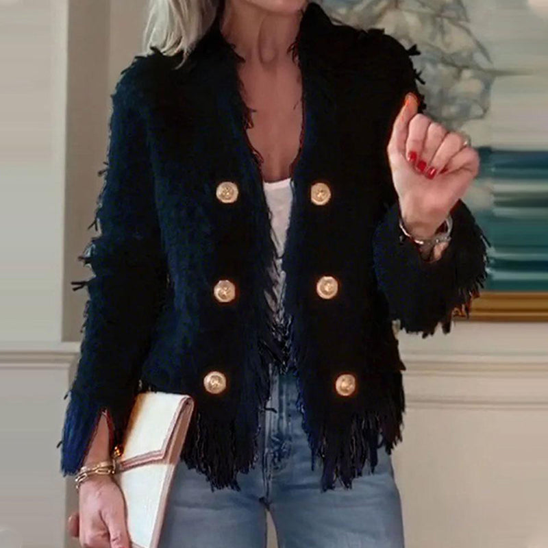 Women's Tassel Button Short Coat