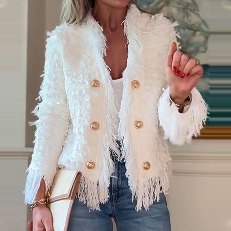Women's Tassel Button Short Coat