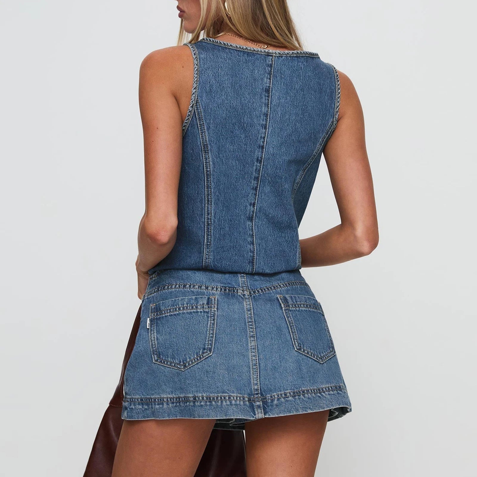 Chic Denim Skort Set
